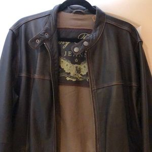 Brown tommy Bahamas leather jacket